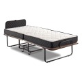 Opvouwbaar metalen eenpersoonsbed HERON inclusief matras, 90 x 204 cm, wit