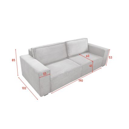 Opvouwbare bank met een opslagruimte RONDA beige