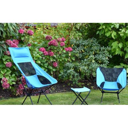 Opvouwbare campingstoel blauw 63 cm