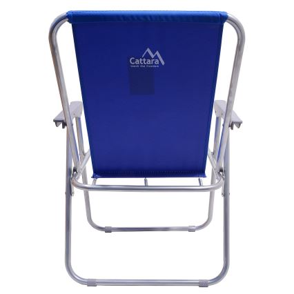 Opvouwbare campingstoel blauw/mat chroom