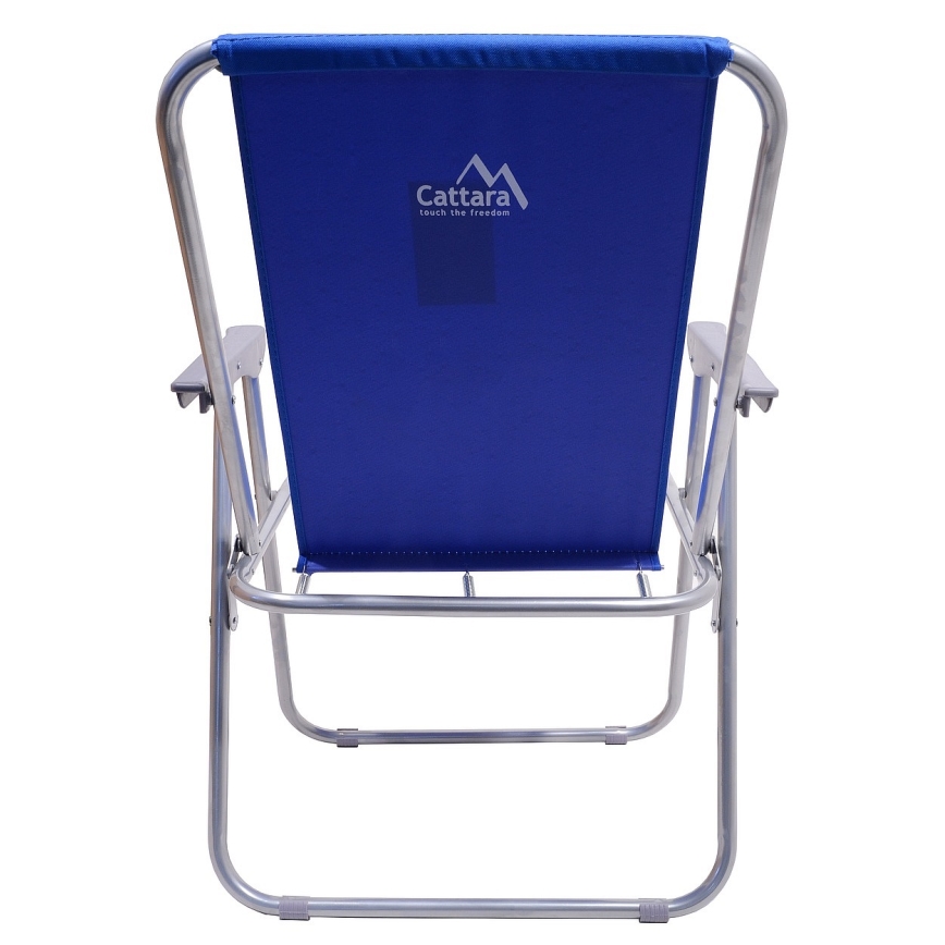 Opvouwbare campingstoel blauw/mat chroom