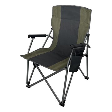 Opvouwbare campingstoel met verwarmingsfunctie 11/5V groen/grijs