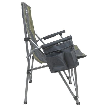 Opvouwbare campingstoel met verwarmingsfunctie 11/5V groen/grijs