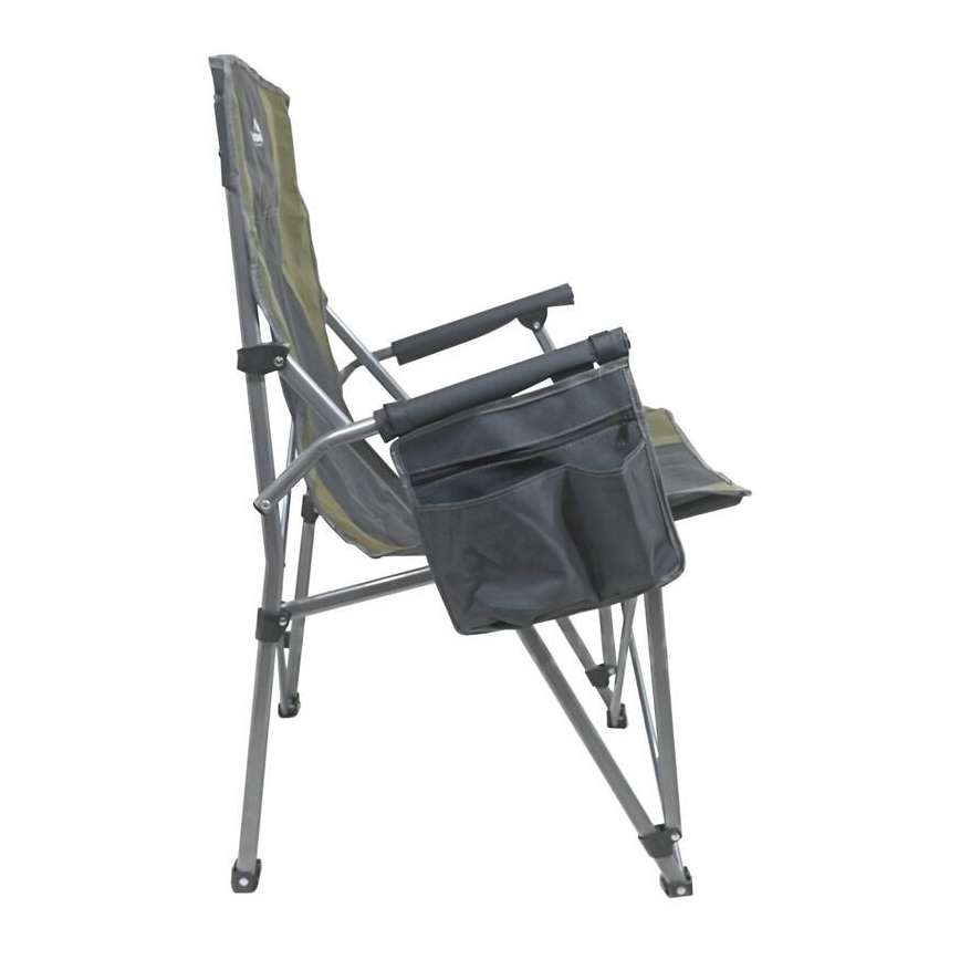 Opvouwbare campingstoel met verwarmingsfunctie 11/5V groen/grijs