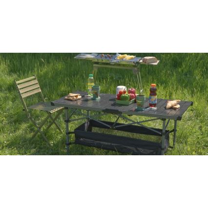 Opvouwbare kampeertafel 123x55cm antraciet