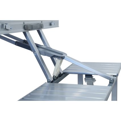 Opvouwbare kampeertafel met stoelen wit/mat chroom