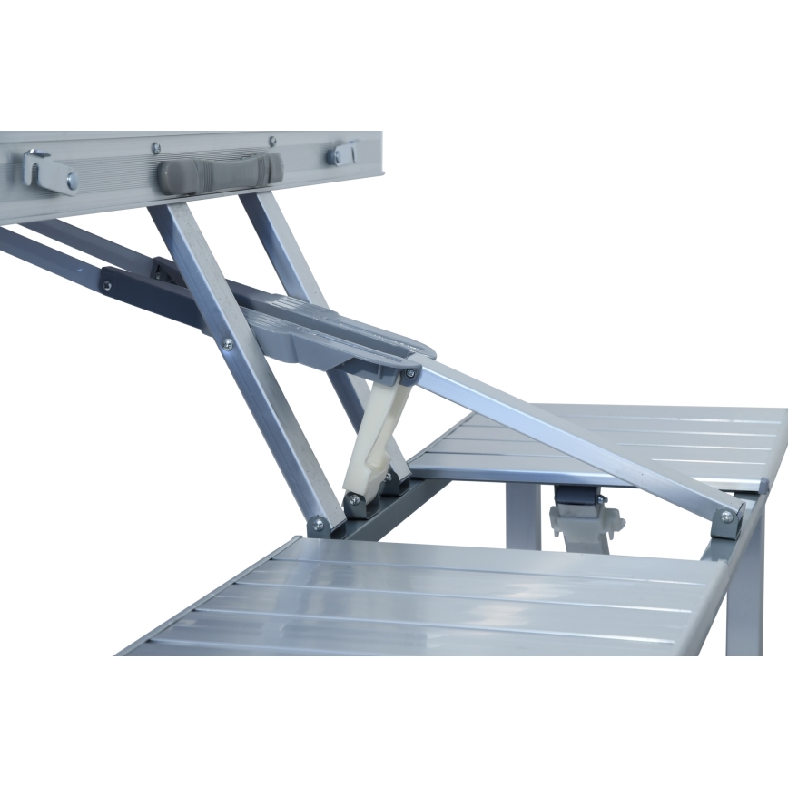 Opvouwbare kampeertafel met stoelen wit/mat chroom