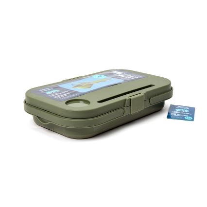 Opvouwbare picknickmand voor op de camping met een deksel 2in1 groen
