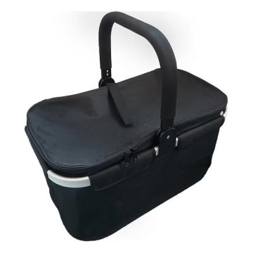 Opvouwbare picknickmand voor op de camping zwart