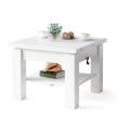 Opvouwbare salon-/eettafel met hefdak CALEB wit