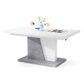 Opvouwbare salon-/eettafel met hefdak NINO wit/grijs beton