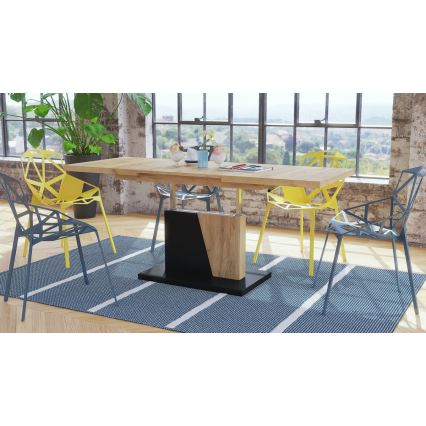 Opvouwbare salontafel met hefdak NINO eiken/zwart