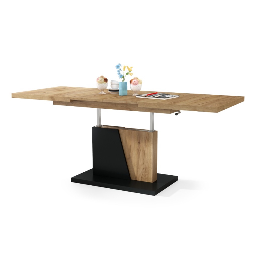 Opvouwbare salontafel met hefdak NINO eiken/zwart