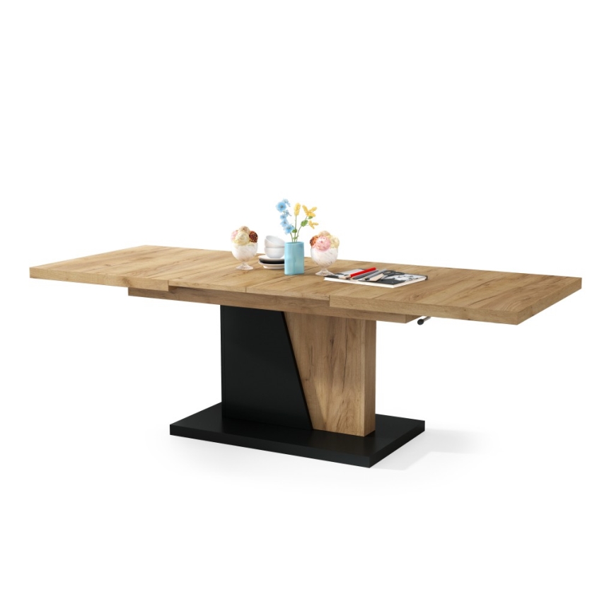 Opvouwbare salontafel met hefdak NINO eiken/zwart