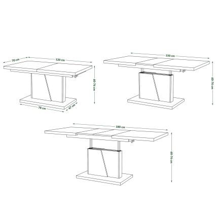 Opvouwbare salontafel met hefdak NINO eiken/zwart