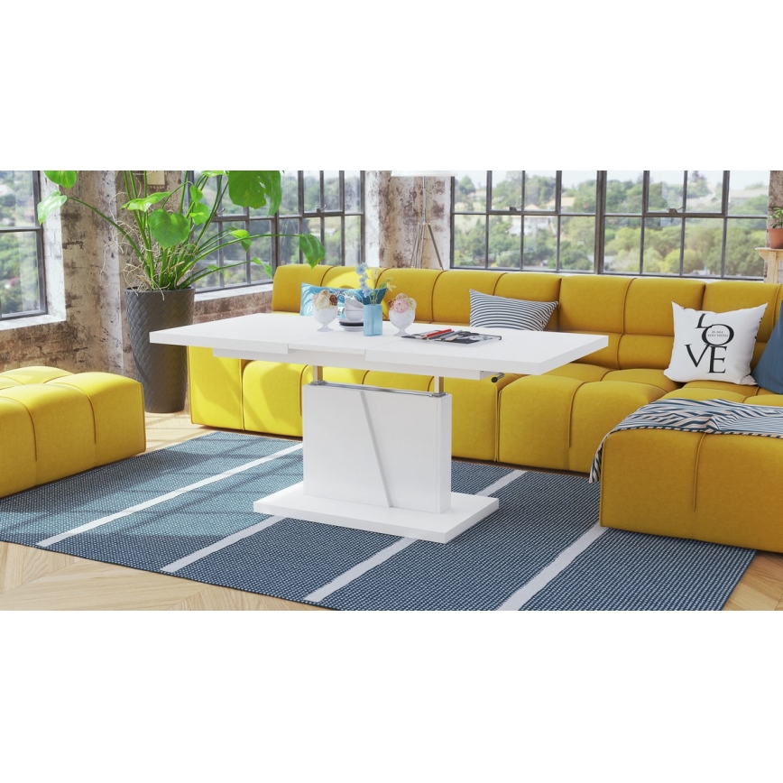 Opvouwbare salontafel met hefdak NINO wit