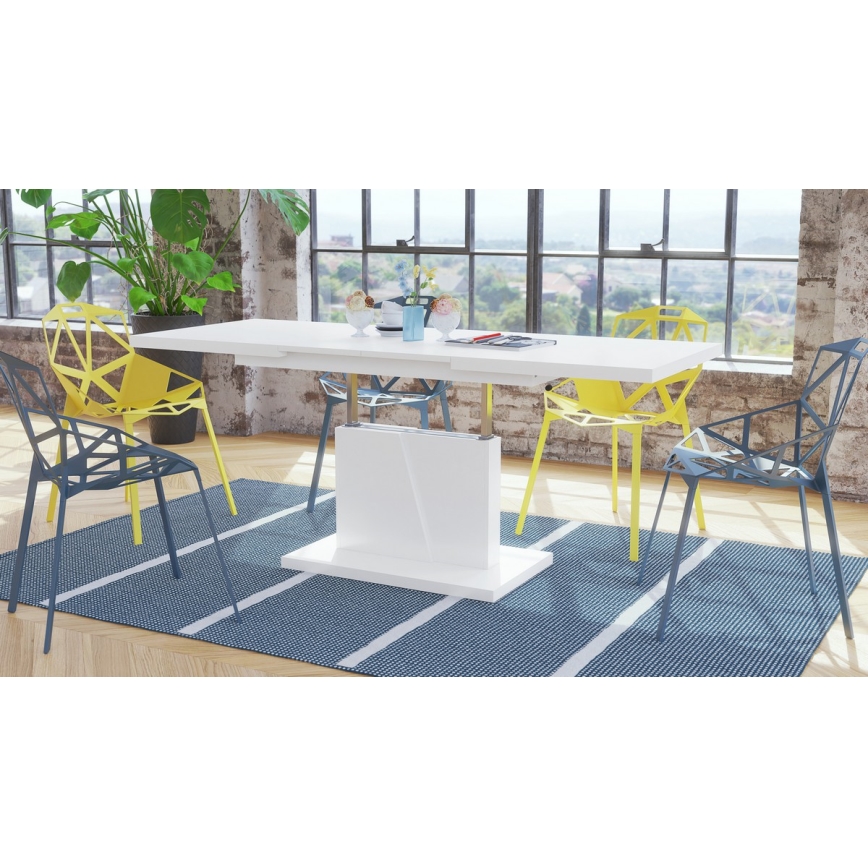 Opvouwbare salontafel met hefdak NINO wit
