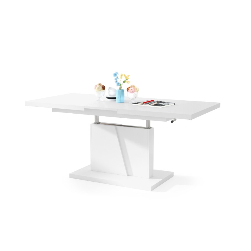 Opvouwbare salontafel met hefdak NINO wit