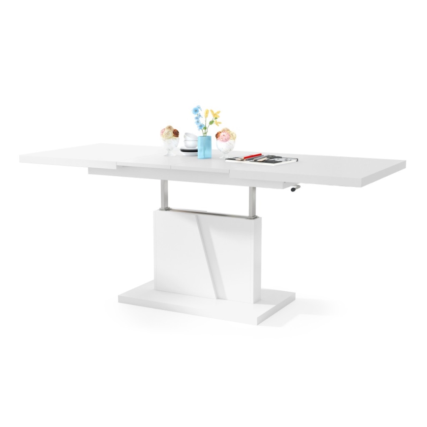 Opvouwbare salontafel met hefdak NINO wit