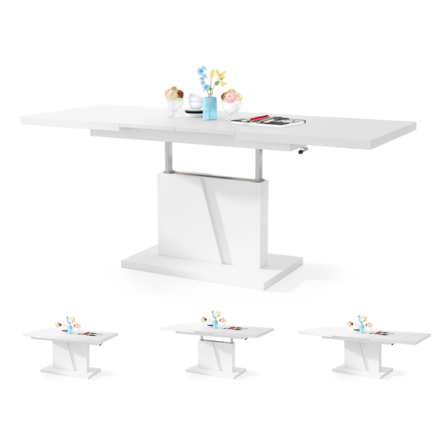 Opvouwbare salontafel met hefdak NINO wit