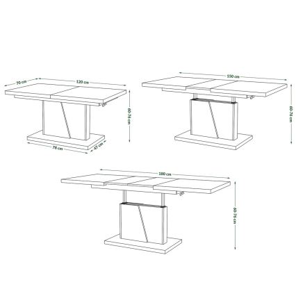 Opvouwbare salontafel met hefdak NINO wit