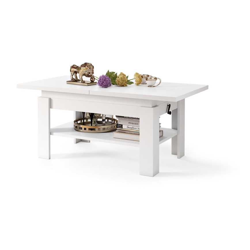 Opvouwbare salontafel met hefdak ROY wit