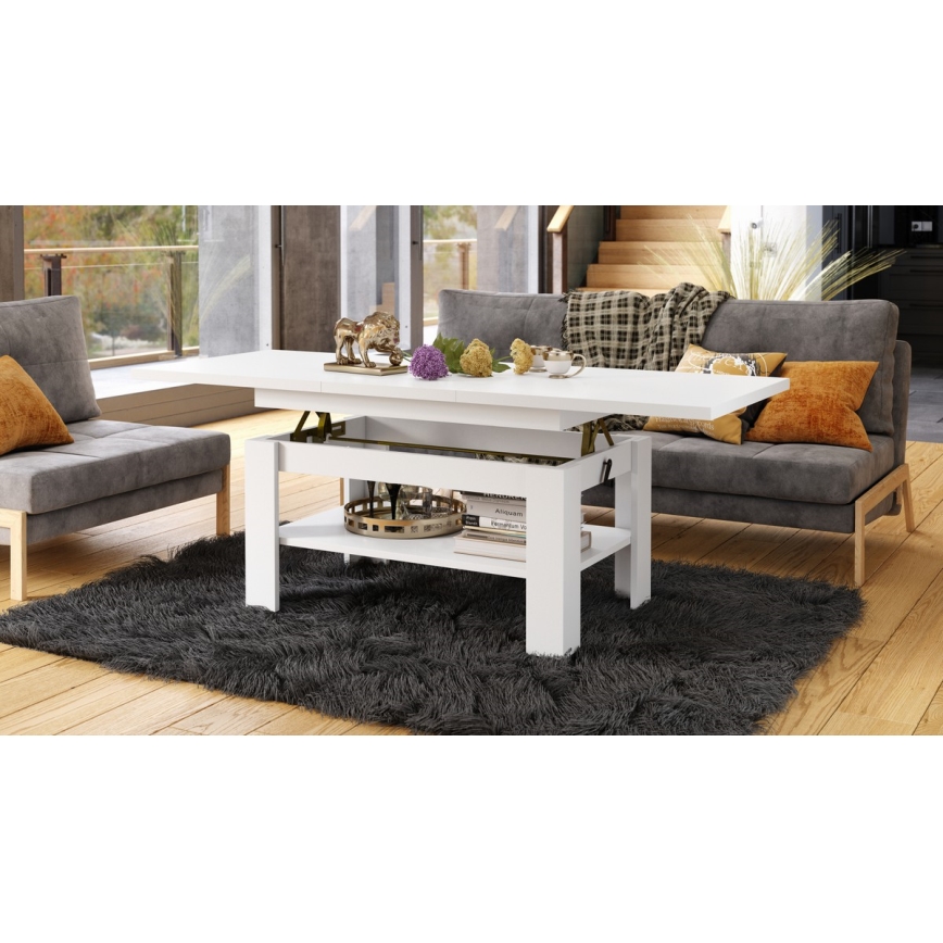 Opvouwbare salontafel met hefdak ROY wit