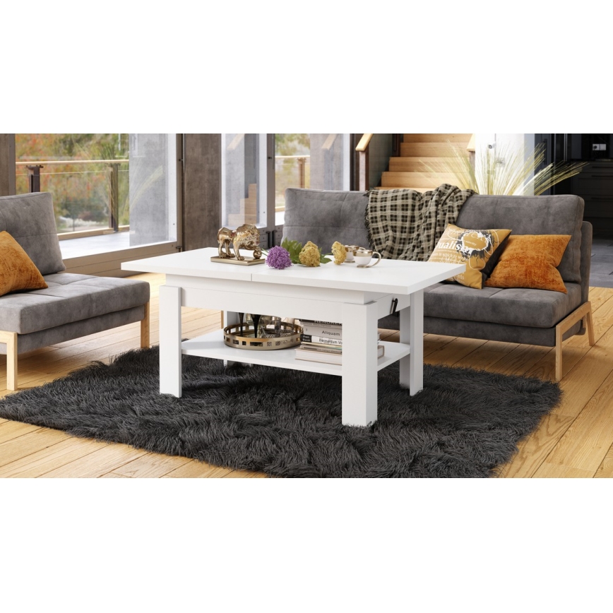 Opvouwbare salontafel met hefdak ROY wit