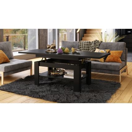 Opvouwbare salontafel met hefdak ROY zwart