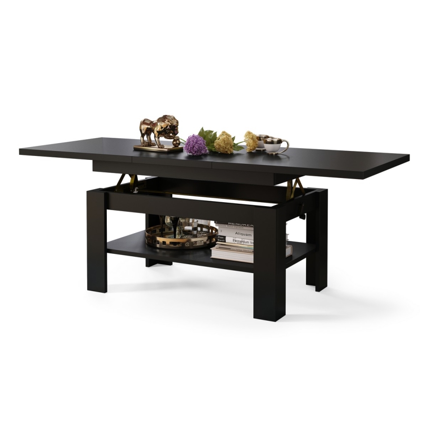 Opvouwbare salontafel met hefdak ROY zwart