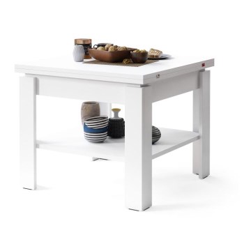 Opvouwbare salontafel met plank LIA wit
