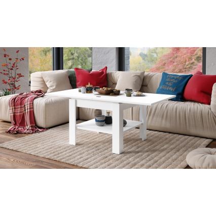 Opvouwbare salontafel met plank LIA wit