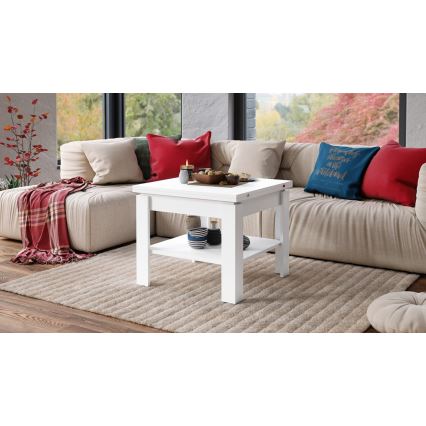 Opvouwbare salontafel met plank LIA wit