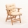 Opvouwbare tuinstoel met kussen beige/haagbeuk