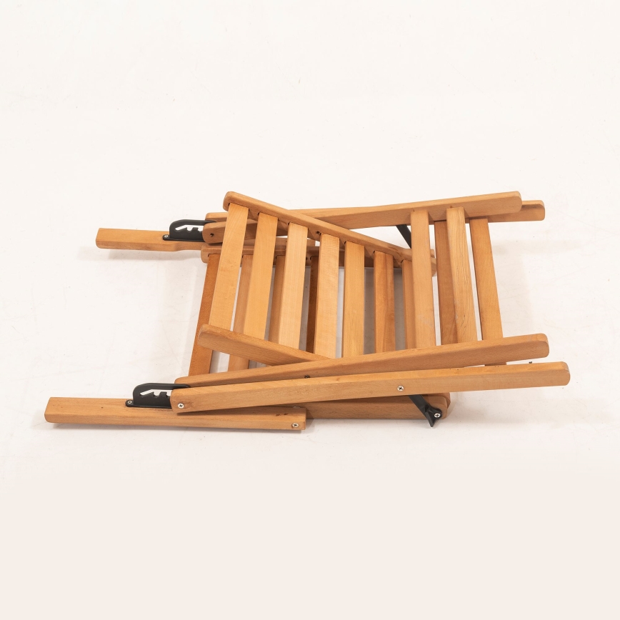 Opvouwbare tuinstoel met kussen beige/haagbeuk