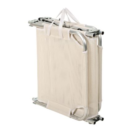 Opvouwbare verstelbare ligstoel SUNO 56x190 cm, crème