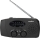 Opwindbare AM/FM-radio met zonnepaneel en LED-zaklamp, 2000 mAh oplaadbare accu