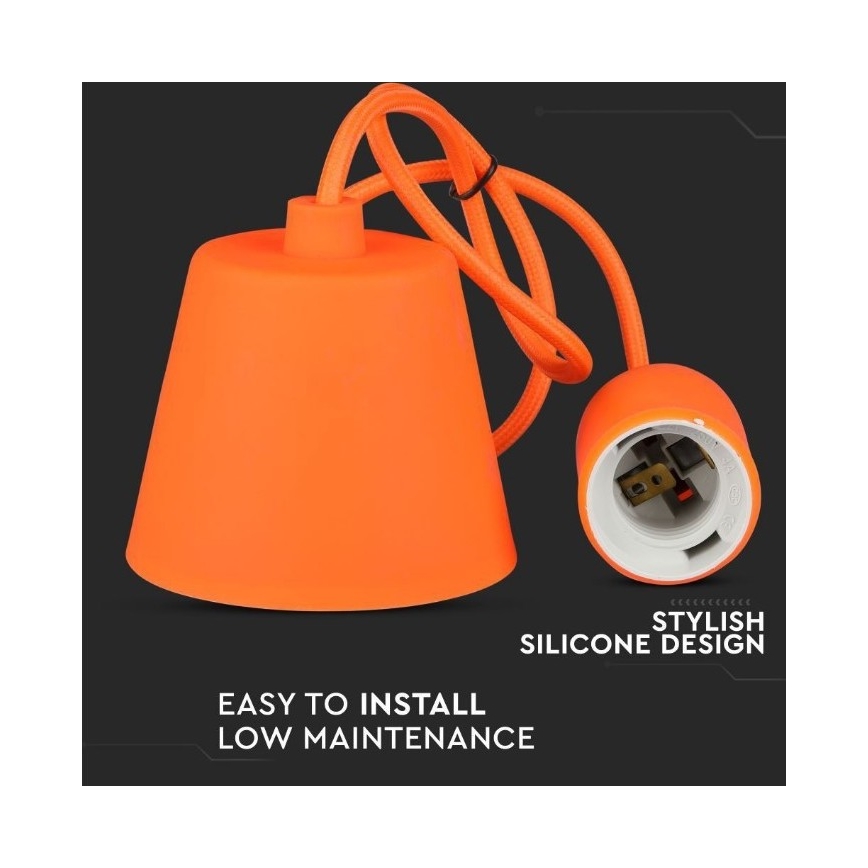 Oranje Hanglamp aan een koord 1x E27 / 60W / 230V