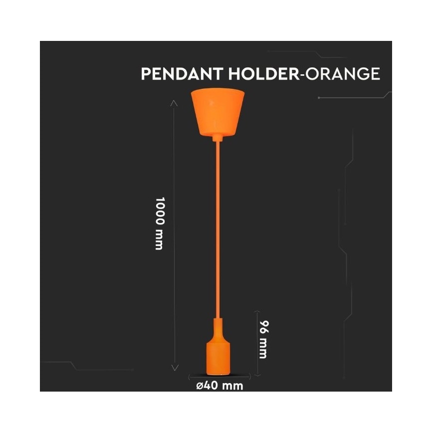 Oranje Hanglamp aan een koord 1x E27 / 60W / 230V