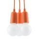 Oranje lampen aan koord DIEGO 3x E27 / 60W / 230V