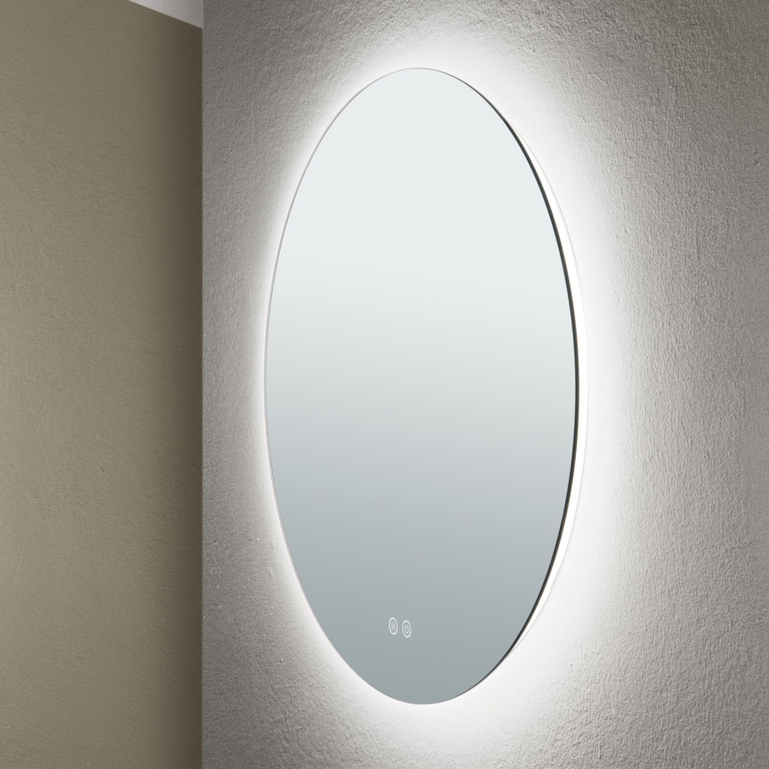 LED Badkamer verwarmde wand spiegel met een achtergrondverlichting FOCUS LED/25W/230V 3000/4200/6000K diameter 60 cm IP44