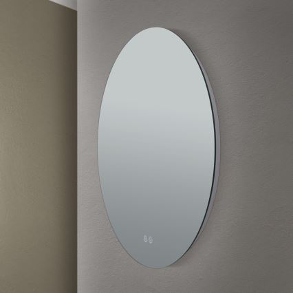 LED Badkamer verwarmde wand spiegel met een achtergrondverlichting FOCUS LED/25W/230V 3000/4200/6000K diameter 60 cm IP44