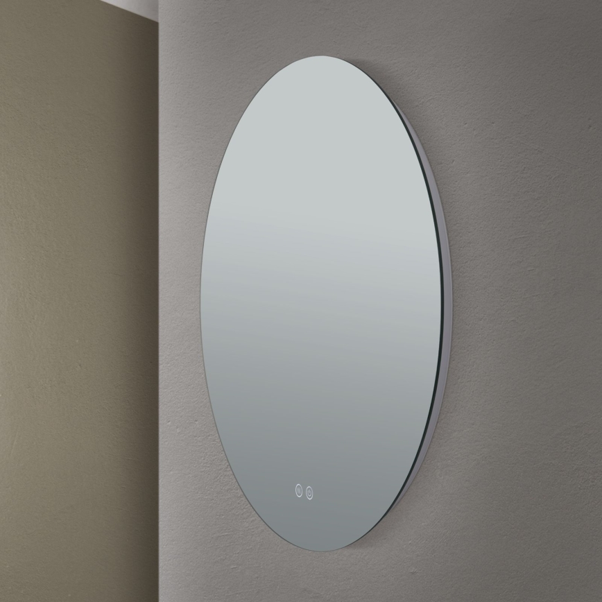 LED Badkamer verwarmde wand spiegel met een achtergrondverlichting FOCUS LED/25W/230V 3000/4200/6000K diameter 60 cm IP44