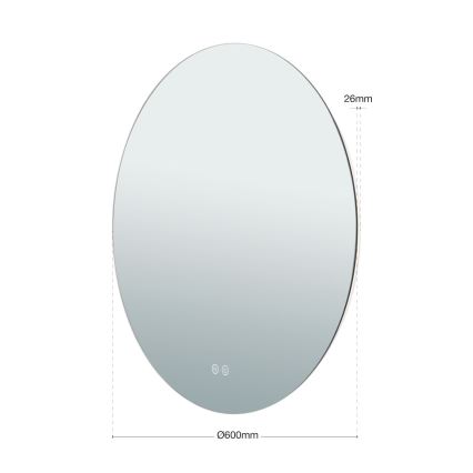 LED Badkamer verwarmde wand spiegel met een achtergrondverlichting FOCUS LED/25W/230V 3000/4200/6000K diameter 60 cm IP44