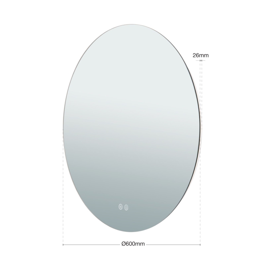 LED Badkamer verwarmde wand spiegel met een achtergrondverlichting FOCUS LED/25W/230V 3000/4200/6000K diameter 60 cm IP44