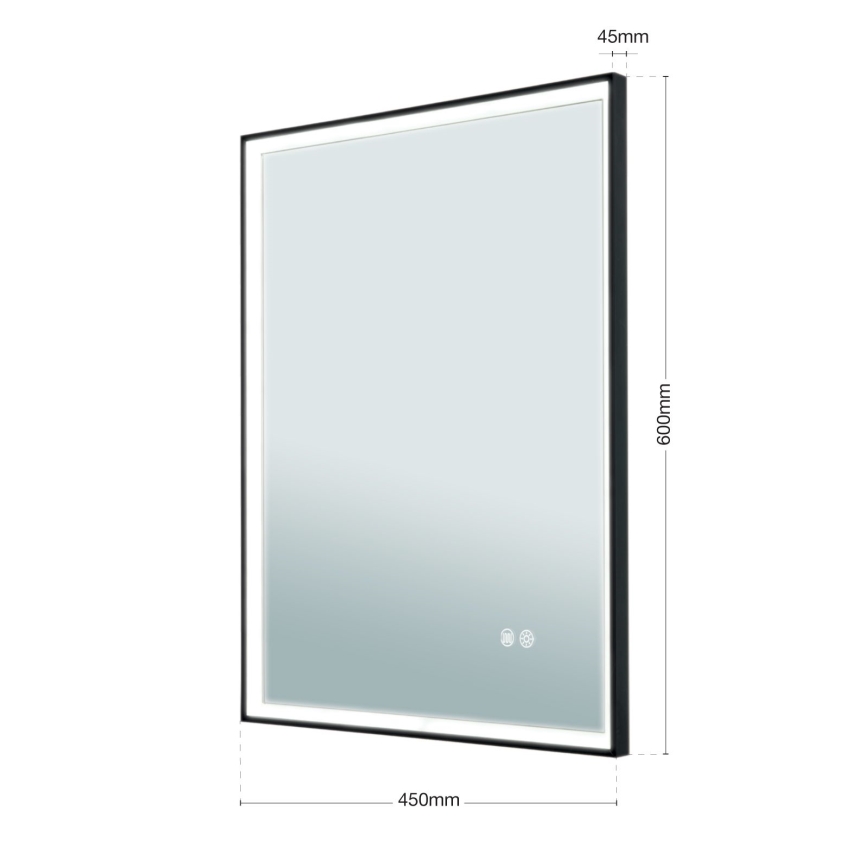 LED Badkamer verwarmde wand spiegel met een achtergrondverlichting FRAME LED/48W/230V 3000/4000/6000K 60x45 cm IP44