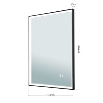 LED-verwarmde wandspiegel voor de badkamer met LED-achterverlichting FRAME LED/48W/230V 3000/4000/6000K 60x45 cm IP44