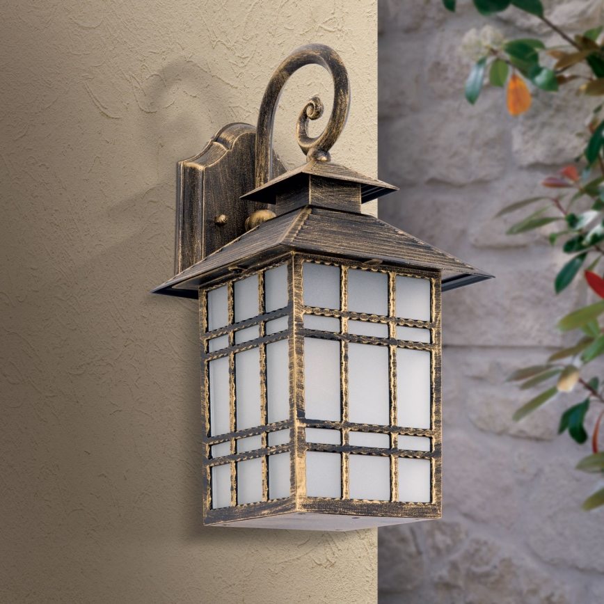 Buiten wandlamp KIKO 1xE27/11W/230V IP44 brons/patina