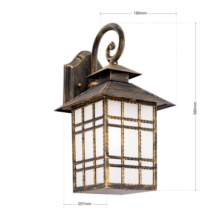 Buiten wandlamp KIKO 1xE27/11W/230V IP44 brons/patina