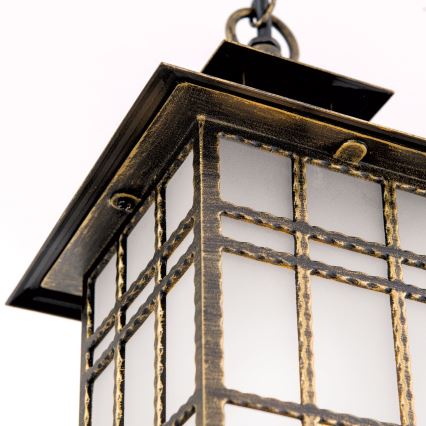 Hanglamp voor buiten KIKO 1xE27/11W/230V IP44 brons/patina